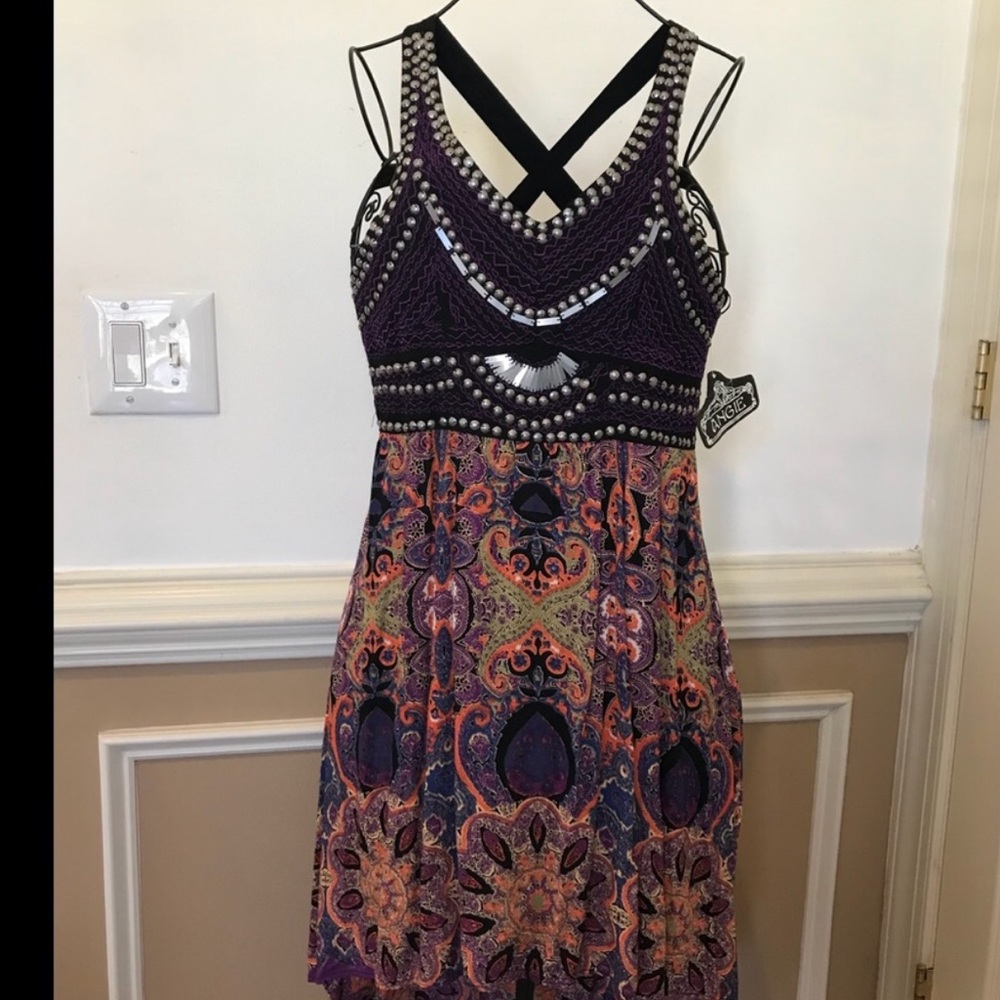 ANGIE STRAPPY HALTER WITH BEADING NWT - Picture 3 of 11